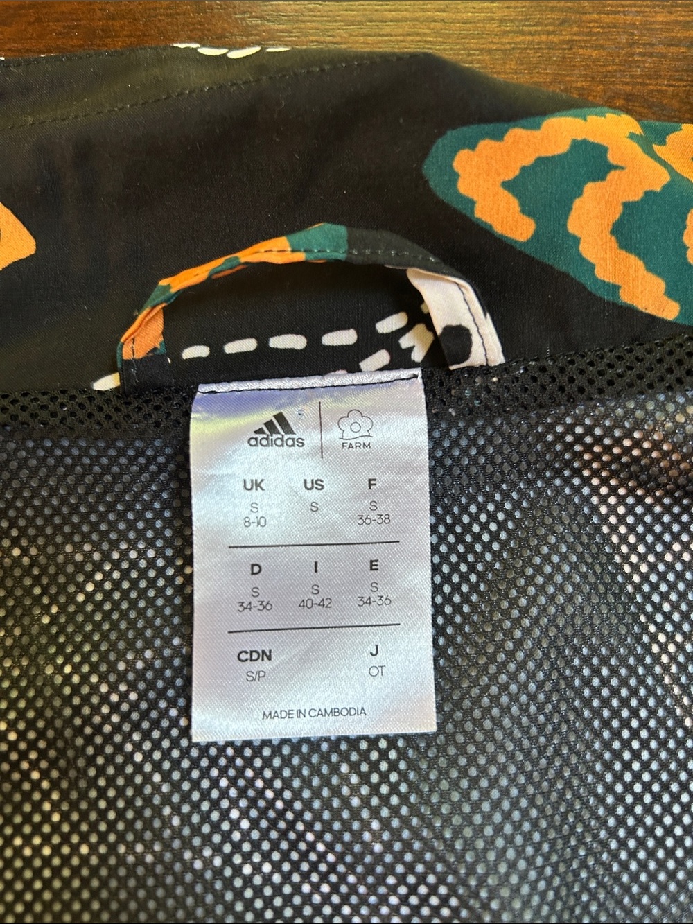 Adidas/Farm Rio Women's Black Floral & Leopard Print Zip Jacket - Picture 2 of 4